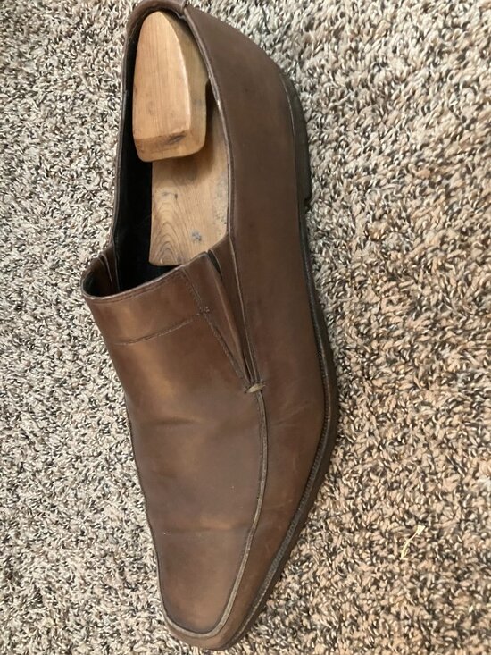 Bruno Magli Made in Italy Men\'s Brown Leather Loafers Dress Shoes Size 13
